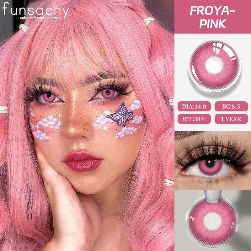 FUNSACHY Cosplay Vampire Red Contact Lenses Anime Cosplay Halloween Lenses Cosmetic Colorful Multicontacts White Black Softlens
