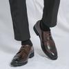 Fashion Official Website Hot Selling Men's Brogue Shoes Pointed Trendy Banquet Dress Shoes Retro Brown Men's Business Leather Shoes