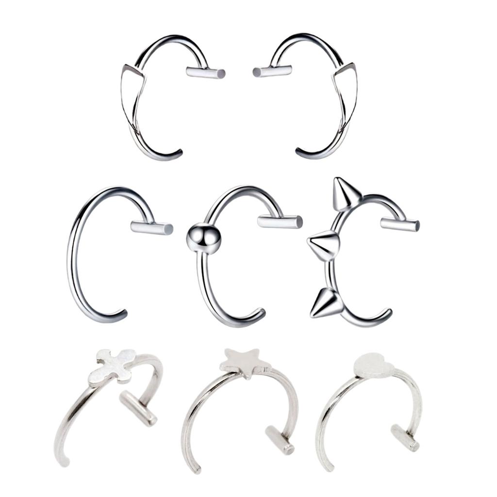 Not Piercing Lip Jewelry Punk Clip on Lip Rings Unique Body Accessory Gothic Design Stainless Steel Texture for Daily