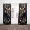 Schwarze und goldene dreidimensionale majestätische Drachenmuster-Totem-Druckvorhänge, geeignet für Heimdekoration