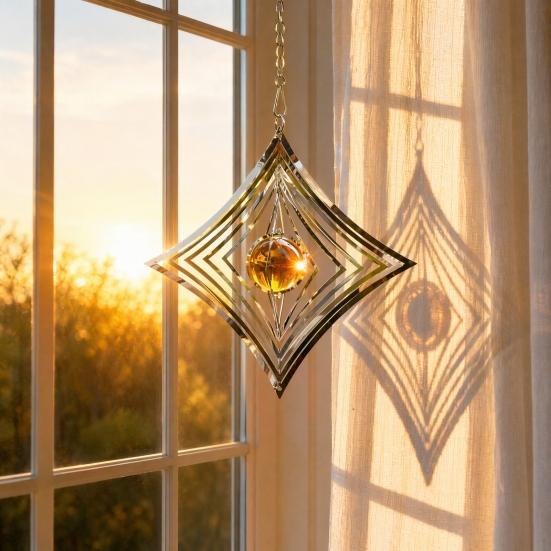 Stainless Steel Reflective Wind Spinners Outdoor Garden Decor Sparkly Wind Spinner Bird Devices