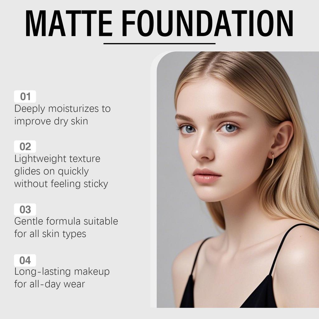 Zephoco Matte Long-Lasting Foundation - Ivory White (Moisturizing, Lightweight, Natural, Translucent, Easy To Blend).