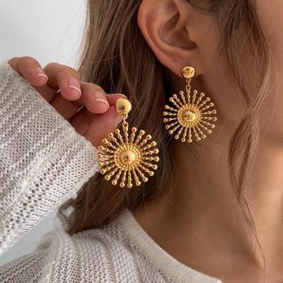 New European and American Style High-end Exaggerated Earrings with Diverse Combinations of Sunflower Earrings