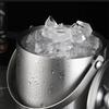 Stainless Steel Double Walled Ice Bucket Beverage Tub Cooler Bucket Comfortable Carry Handle for KTV Bar Whiskey Beer Tools
