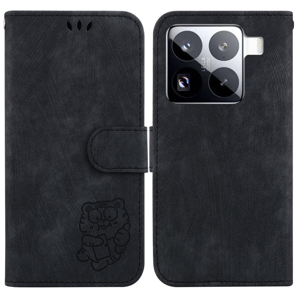 Für Xiaomi 15 Pro Brieftasche Hülle Tiger Prägung Leder Stoßfest Handyhülle