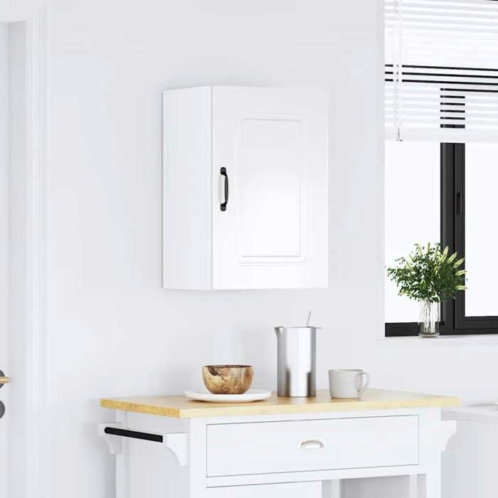 VidaXL Wall-mounted Kitchen Cabinet Kalmar Glossy White Engineered Wood, Wall-mounted Kitchen Furniture, Cabinet for Wall 853549