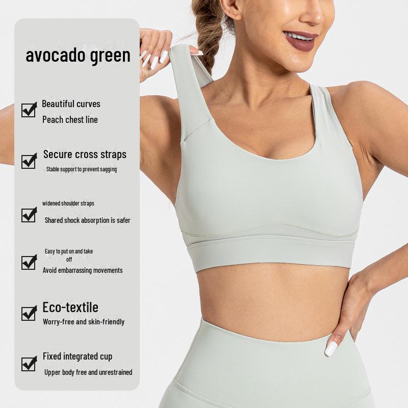 Γυναικείο Αθλητικό Σουτιέν Μεγάλης Υποστήριξης με Φαρδιές Τιράντες και Αντικραδασμική Προστασία Υψηλής Έντασης για Γιόγκα και Τρέξιμο