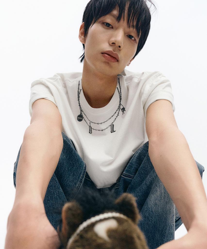 INTEMPOMOOD Necklace Print Short Sleeve_White