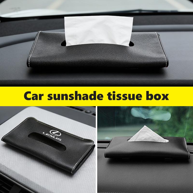 Car Sun Visor Tissue Box Hanging Tissue Storage Case Accessories For Lexus UX250h RX450h RX300 GX470 CT200h RX400h NX300h RX350 AFI1