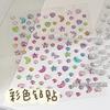 3D Star Moon Heart Rhinestone Stickers Multicolor Glitter Jewels Gem Deco Sticker Aesthetic Journaling Kawaii Stationery