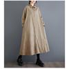 Lösa Plus Size Splicing Casual Enkla Broderier Söta Långärmade Klänningar