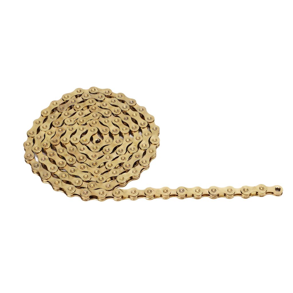 Bike Chain 9 Speed Fully Electroplated Gold Chain Mountain Road Variable Speed Bike Chain Replacement Parts