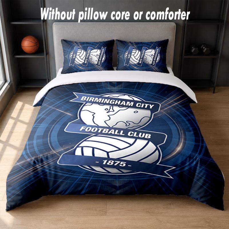 Birmingham City Design Bed Bedding Set 1 Duvet Cover + 2 Pillowcases Soft Breathable Household Bed Linens