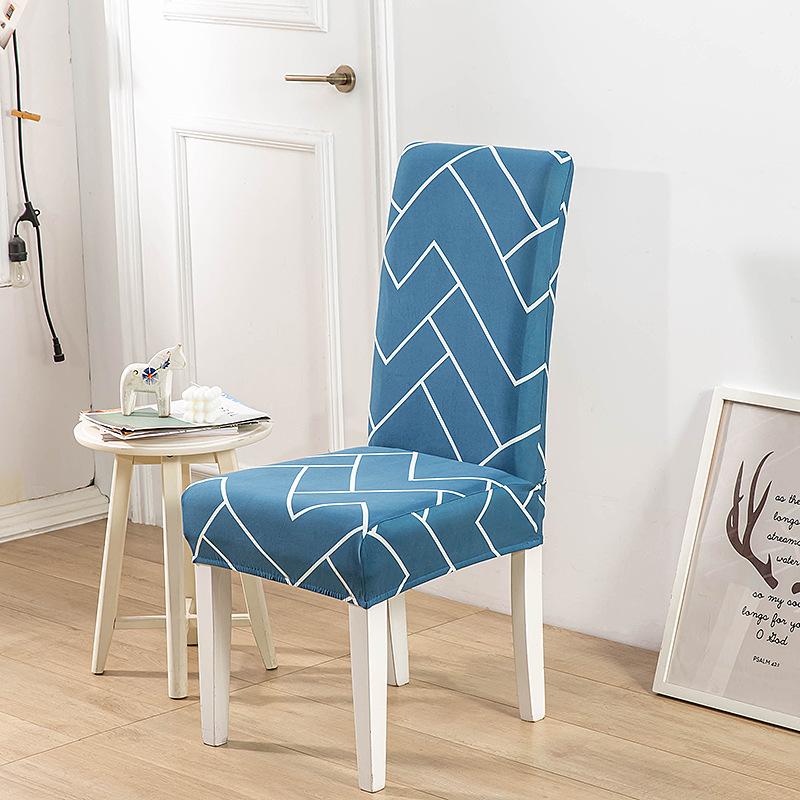 New Color High Gram Heavy Printing Elastic Backrest Integrated Chair Cover Household Hotel Anti-Fouling Dining Table Chair Cover