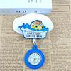 Shiny Cartoon Nurse & Doctor Badge Reel with Retractable PVC Pocket Watch Clip