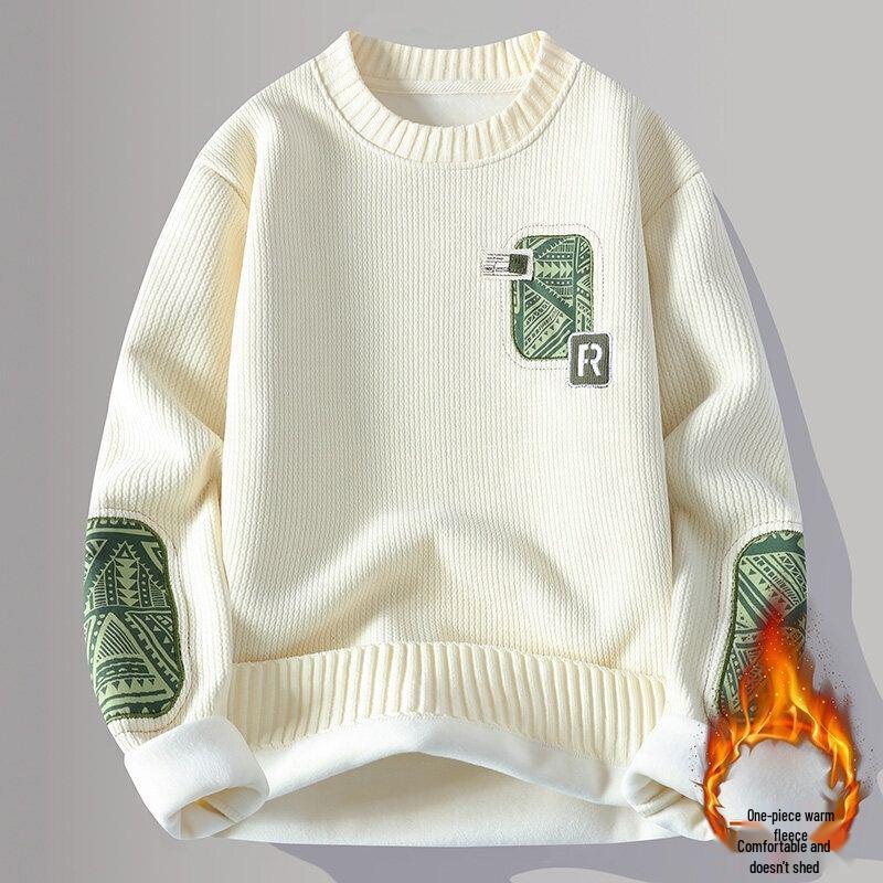 

Men s Winter Contrast Faux Two-Piece Hoodie with Patchwork, Shirt Collar, Long Sleeves, and Thickened Velvet Inner Layer. L (110-125 Jin)