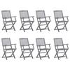 Folding Outdoor Chairs Set of 8 and Cushions Acacia Wood