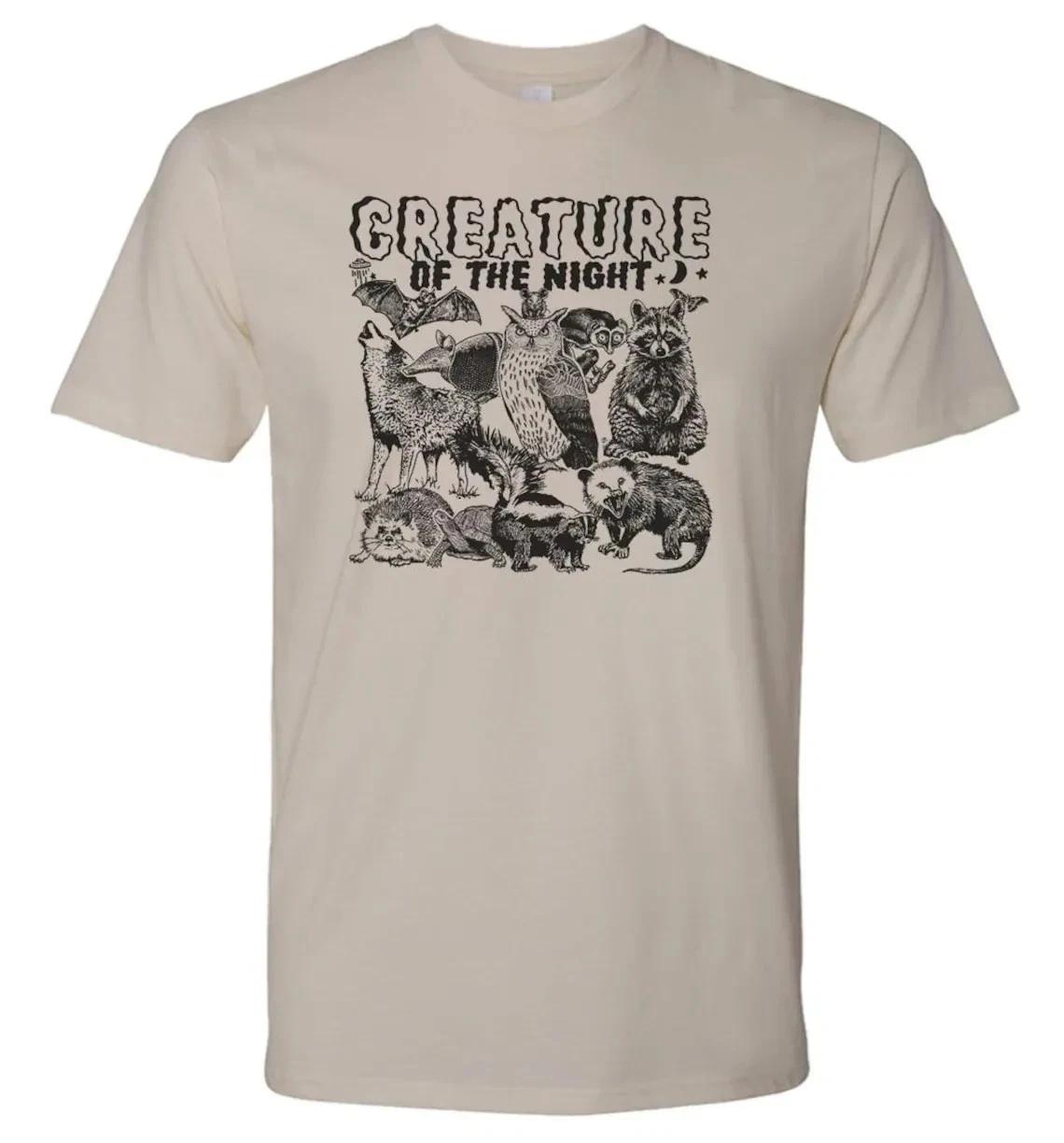 Creature of the Night Raccoon Cool Possum T-Shirt Funny Animal Graphic Tee M