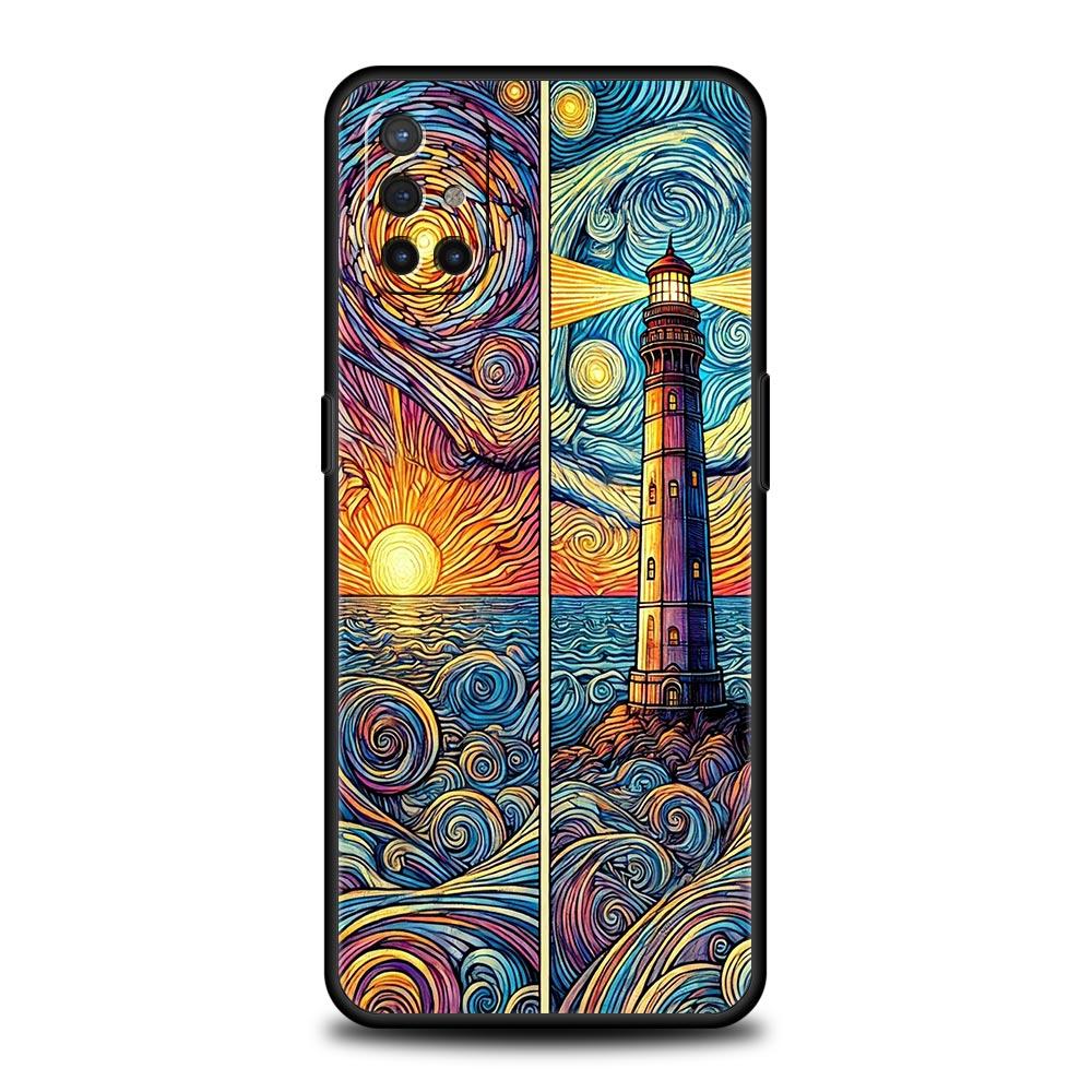 Phone Case For Oneplus 13R 13 12 10T 11 R10 Nord N100 N200 N10 9 9R CE 2 3 Z Pro Lite 5G Soft TPU Cover Beautiful Sun Moon Glass