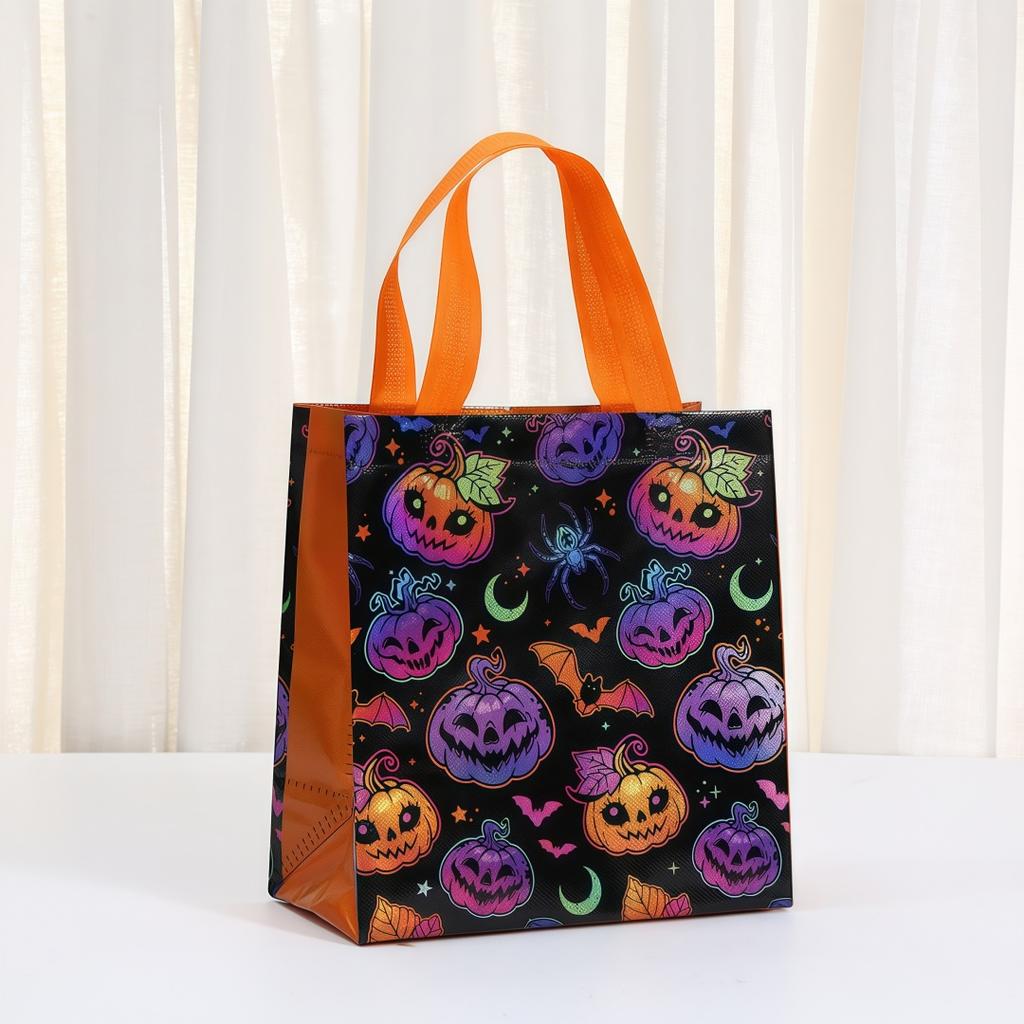 4-Piece Cartoon Printed Halloween Candy Packaging Bags For Holiday Party Party Gift Shopping Bags Handheld Non-woven Bags
