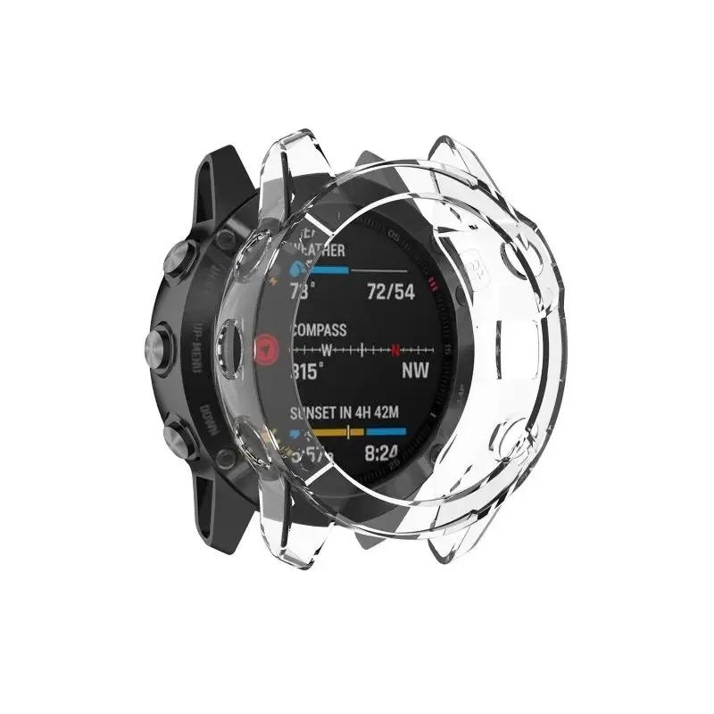 

Защитный чехол для Garmin Fenix 7 7S 7X Pro Solar 6 6S 6X Pro TPU Прозрачный протектор Ремешок для смарт-часов Силиконовая накладка-бампер For Fenix 6S 6SPro прозрачный