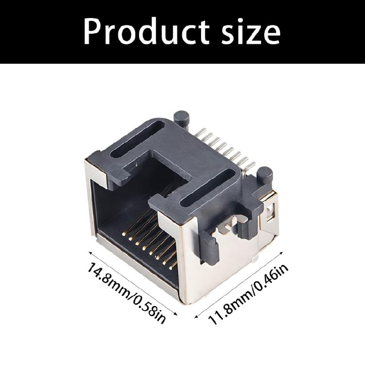 Surfaces Mount RJ45 Ethernet Jacks 10PCS/Pack Metal Shell RJ45 Ethernet Jacks Socket High Durability For Thin Devices