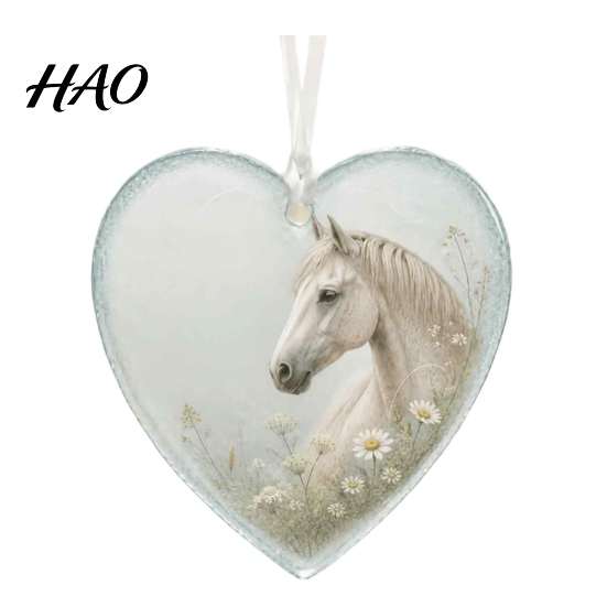 Creative Home Garden Ornament Heart Shaped Acrylic Hanging Pendant for Car Rear View Mirror, Mirror Charm Translucent Christmas Tree And Keychain