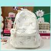 Minimalist Nylon School Backpack For Teens With With Bow Embroidery Design