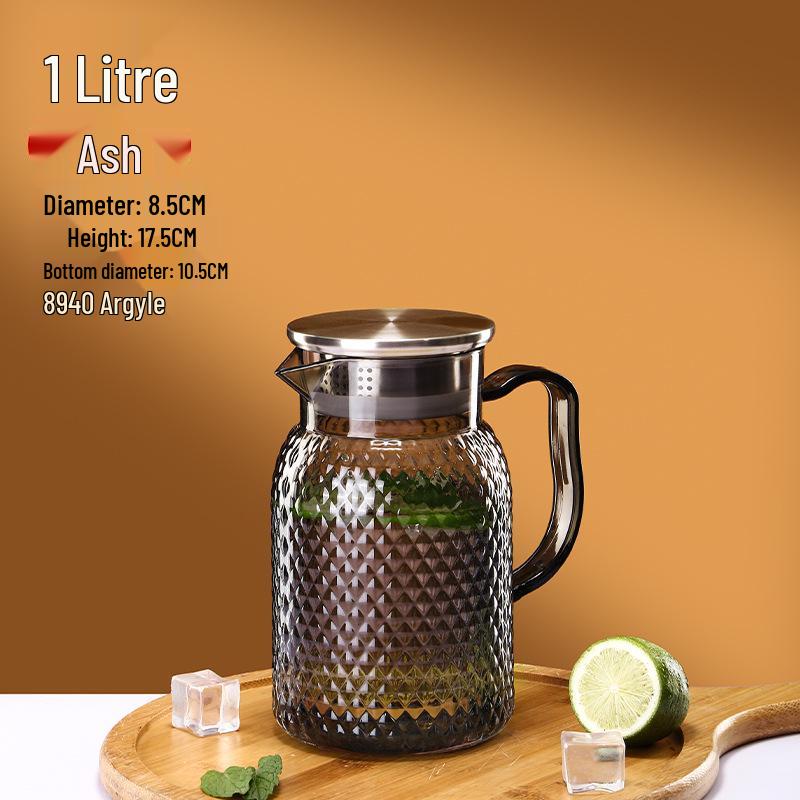 Commercial Cold Water Striped Acrylic Pitcher - Durable and Drop-Proof for Juice, Tea, Water, or Lemonade.