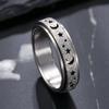 Unisex Retro Star and Moon Stainless Steel Ring – Fashionable Daily Wear or Holiday Gift.
