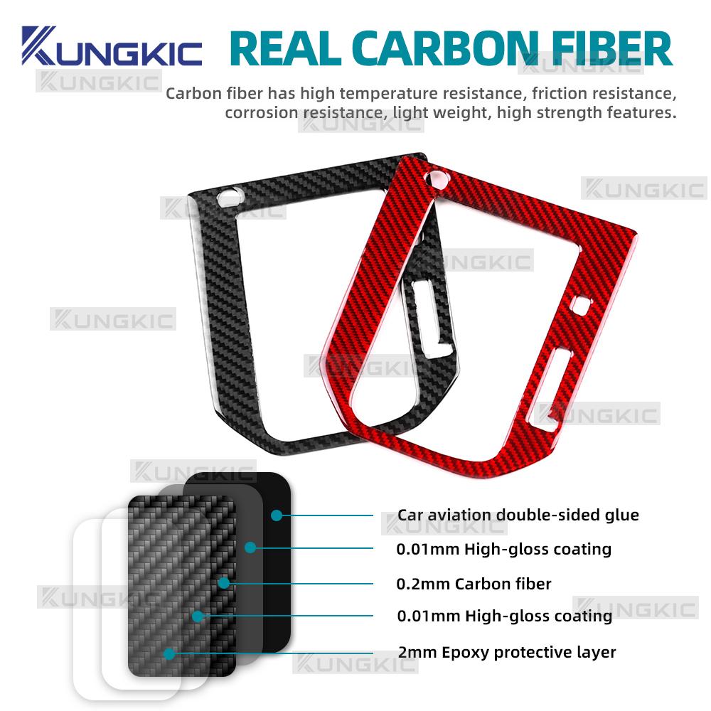 For Subaru Forester 2019 2020 2021 2022 2023 2024 Real Soft Carbon Fiber Sticker LHD RHD Car Automotive Gear Shift Panel Frame