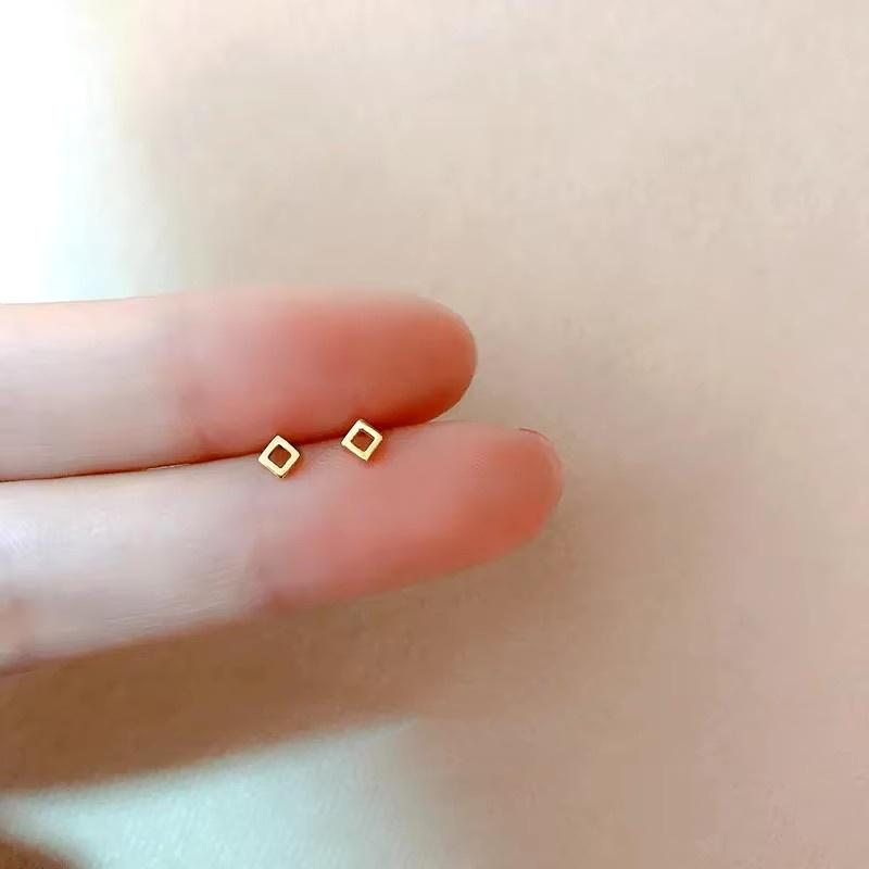 Korean Mini Small Heart Stars Stud Earrings For Women Student Teen Simple Tiny Minimalist Silver Color Ear Piercing Jewelry