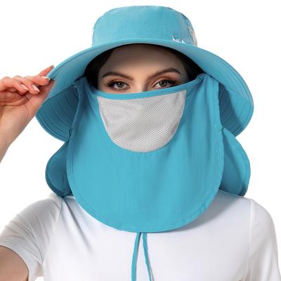 Bassdash Foldable Fishing Hat with Sun UPF Unisex Outdoor Hat 360° Protection, 3-Way Protection, 50+ Water-Repellent, (Light Blue)