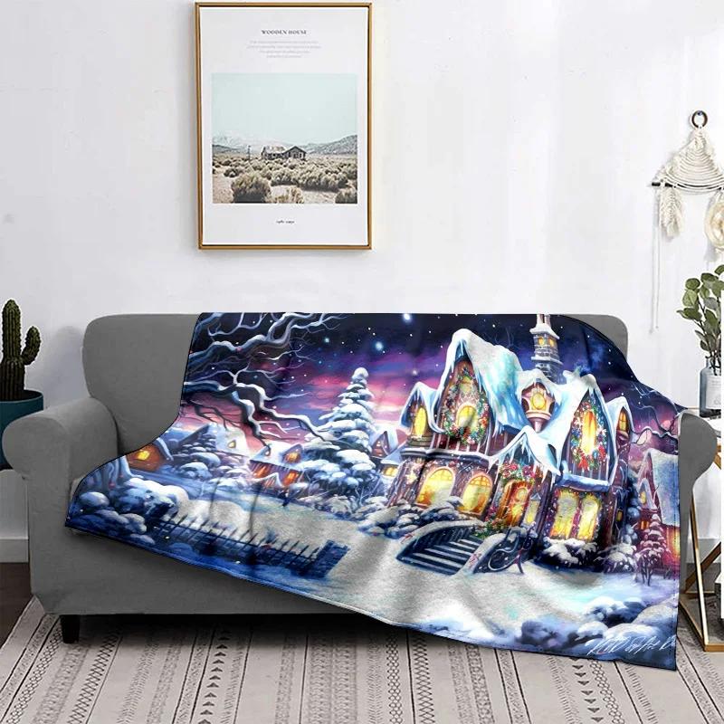 Home decoration plush Throw Sofa blanket Bedspread bed fluffy soft blankets decor Plaid Modern simple Merry Christmas winter