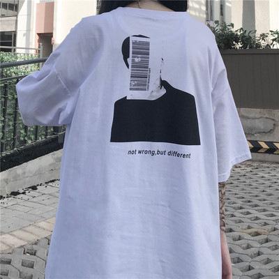 Vintage short-sleeved t-shirt women's Korean version loose ins trendy Harajuku bf lazy style weird taste top body shirt