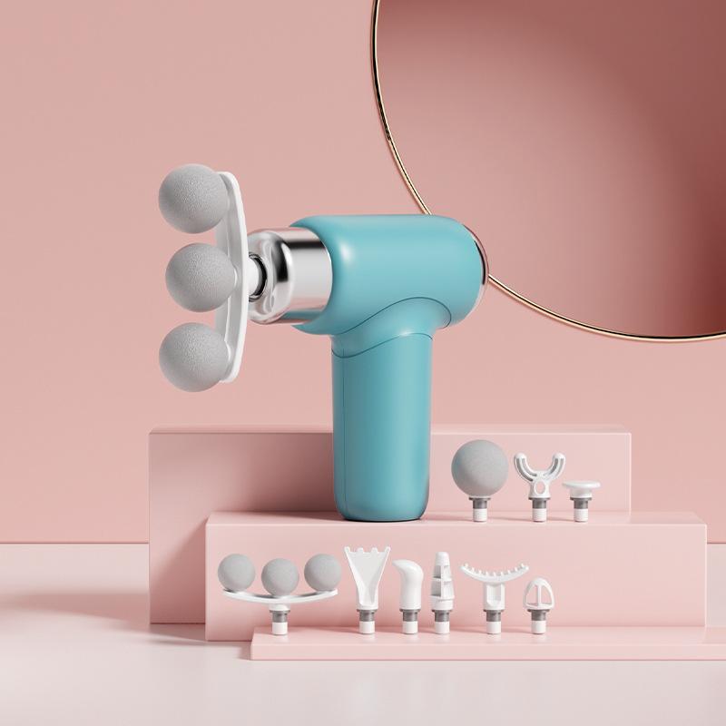 9-Head Mini Electric Fascia Gun Massager for Neck and Fascia