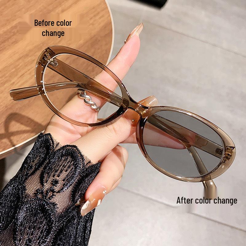 Korean Style Black Cat Eye Oval Women's Anti-Blue Light Prescription Eyeglass Frames