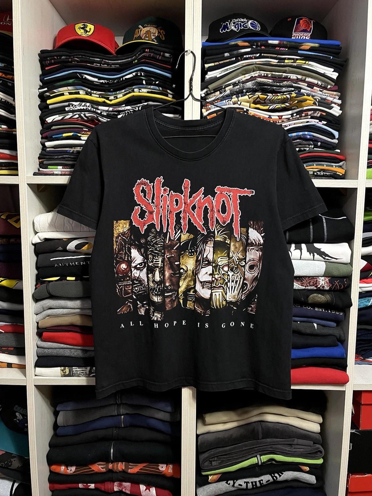 Vintage Y2K Slipknot All Hope Is Gone Metal Band T-Shirt Size M Faded Black 2XL