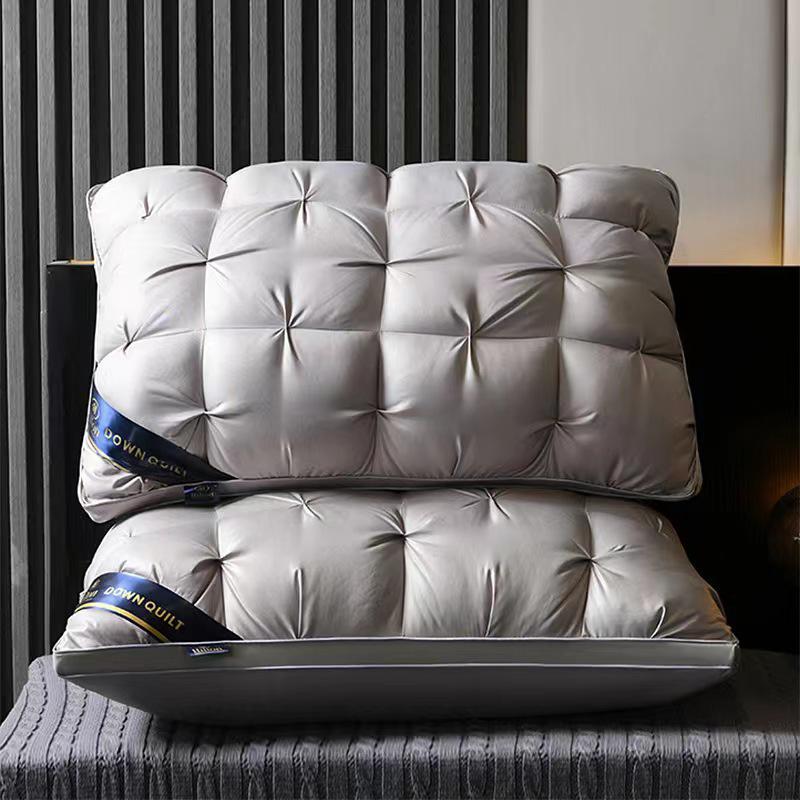 

Подушка-твист однотонная с поддержкой шеи для отеля и дома 48*74cm Flat Pillow 700g серый