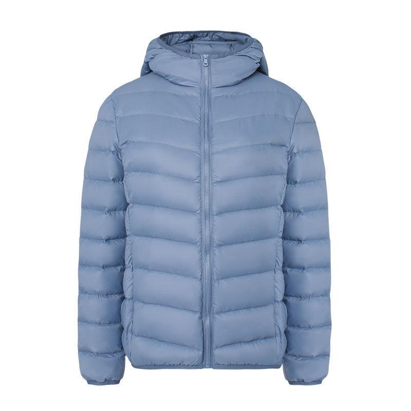 Light down jacket women's autumn and winter new short white duck down winter hooded and thin casual coat tide