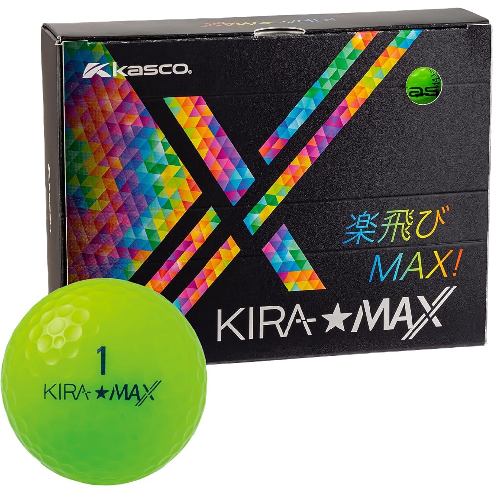 Kasco KIRA MAX Lime Golf Balls 12 Pack Durable Performance Design