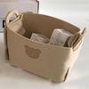 Felt Storage Basket with Handles Foldable Laundry Snacks Toys Clothes Bin for Home Desktop Bear
