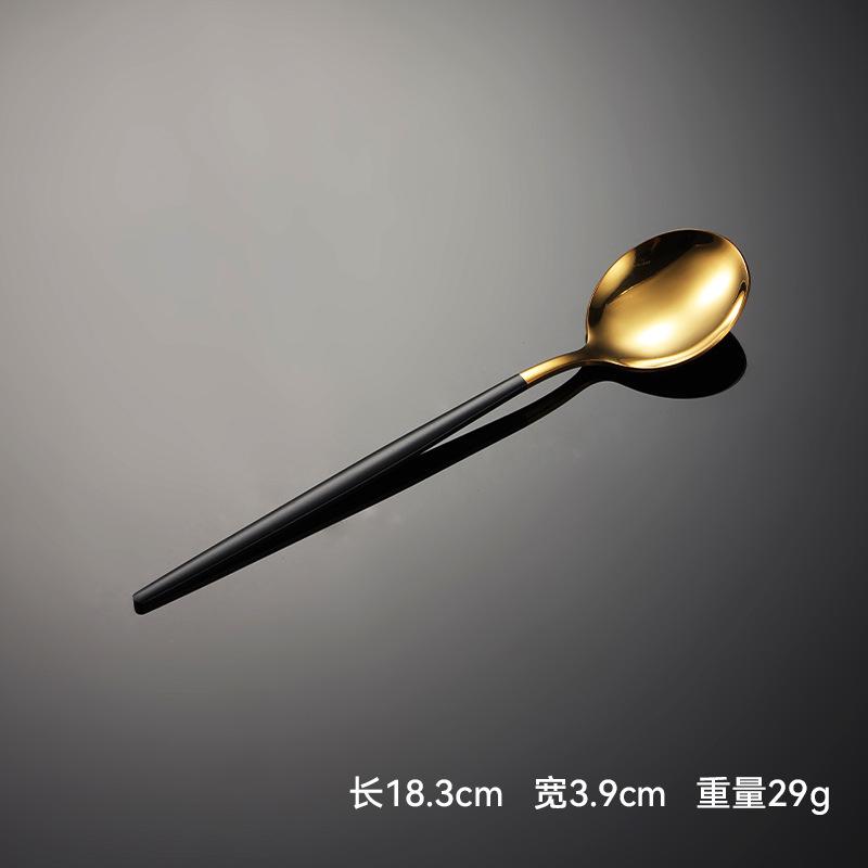 410 Stainless Steel Thin Portuguese Tableware Knives, Forks and Spoons Titanium-plated Paint Multi-specification Gifts