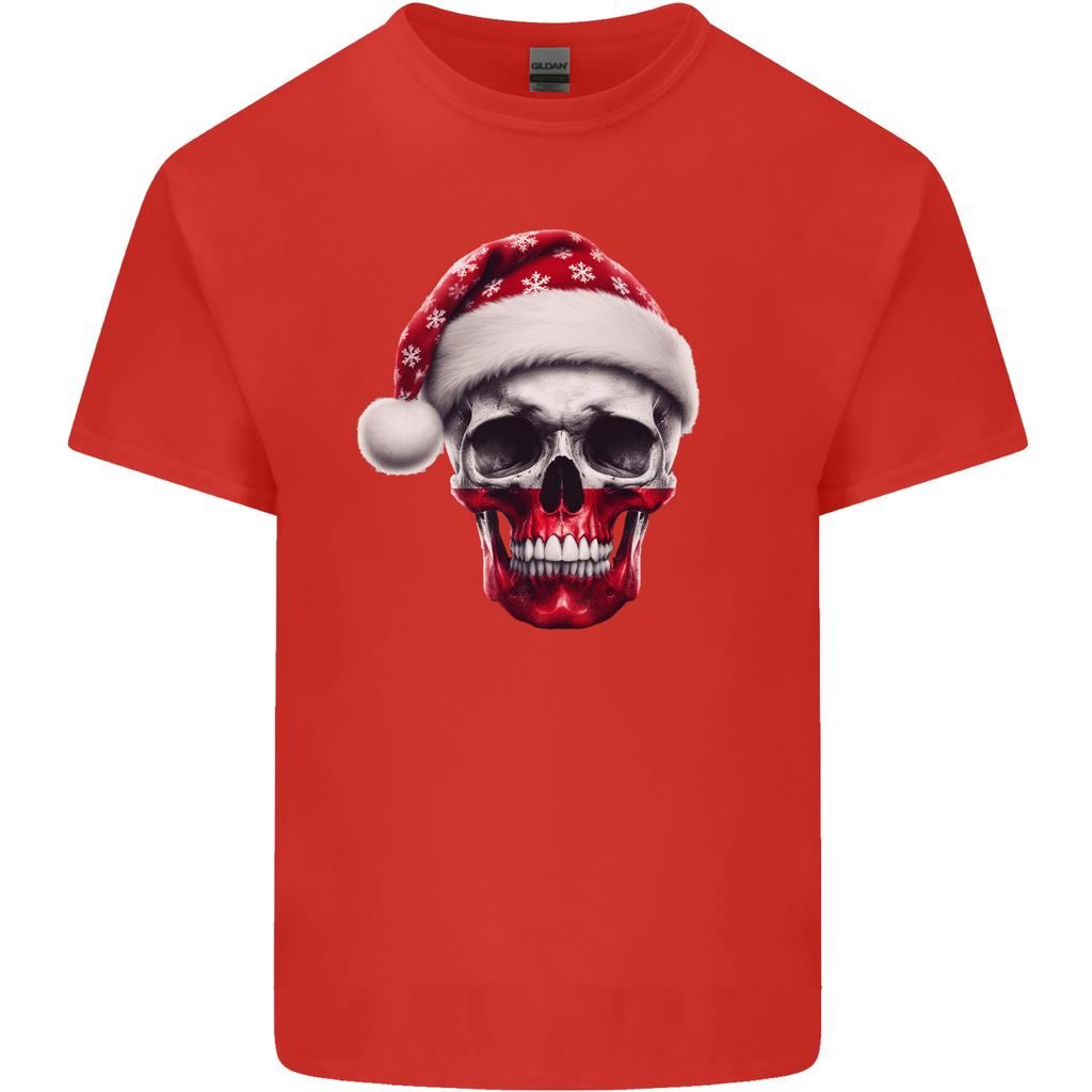 Polish Christmas Skull Xmas Poland Biker Flag Unisexs Light Cotton TShirt