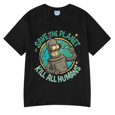 Vtipné tričko s grafickým potiskem robota Save The Planet Kill All Humans Pánské Dámské Módní Tričko s krátkým rukávem Dámské oblečení Trička