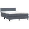 Box Spring Bed with Mattress Dark Gray 160x210 cm Velvet