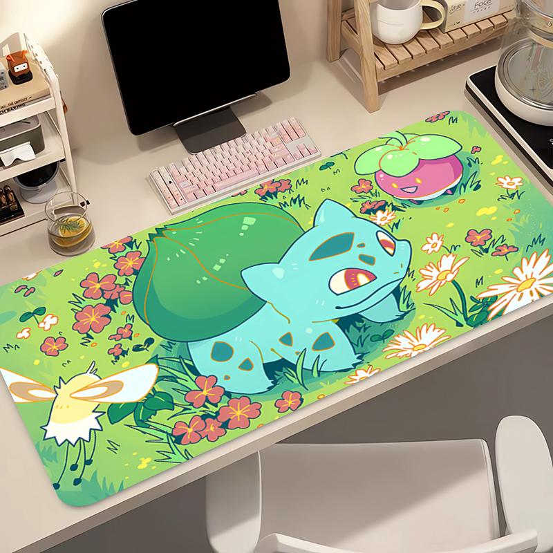 Anime Mouse Pad Pokemon Bulbasaur Professional eSports Game Players Speed Lock Edge Game Extended Desk Mat Mousepad Keyboard Mat