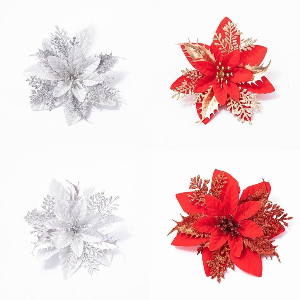 Create A Perfectly Festive Atmosphere With Artificial Glitter Flower Xmas Decor