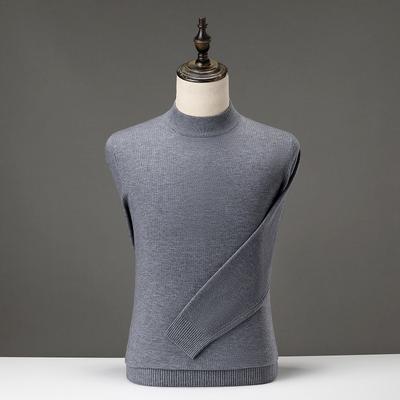 Maglione da Uomo a Tinta Unita ad Alta Elasticità Ispessito Lavorato a Maglia Autunno e Inverno Tendenza Moda Caldo Maglia Intima da Uomo Slim-fit Versatile da Uomo
