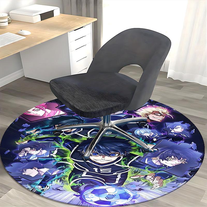 1 Stück Runder Teppich - Kuroko's Basketball Charaktere, Bürostuhlmatte, Rutschfester Teppich für Heimdekoration, Saisonales Geschenk, Geeignet für Büro, Wohnzimmer